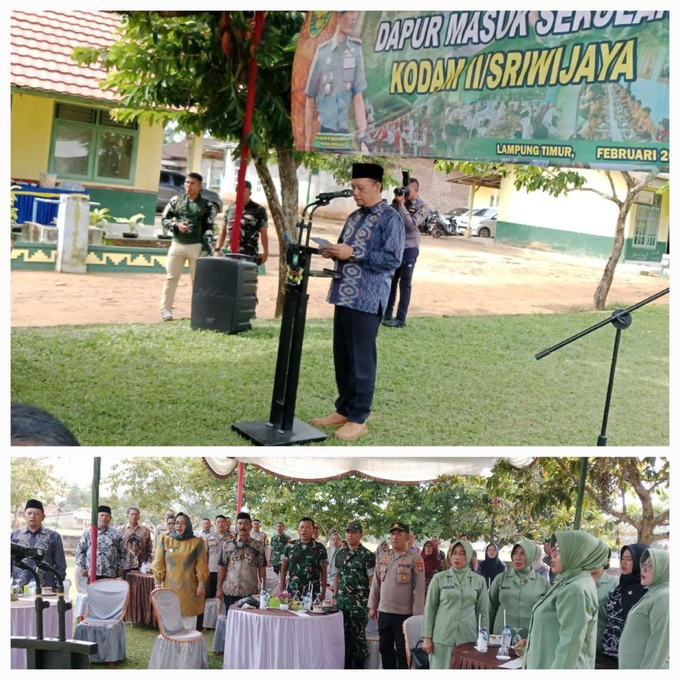 Kepala KUA Way Bungur Pimpin Doa Pembukaan Program Makan Siang Gratis