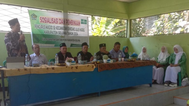 KUA Semidang Alas Maras Adakan Sosialisasi & Pembinaan Pengurus Masjid Sekaligus Pemilihan Ketua MWC-NU