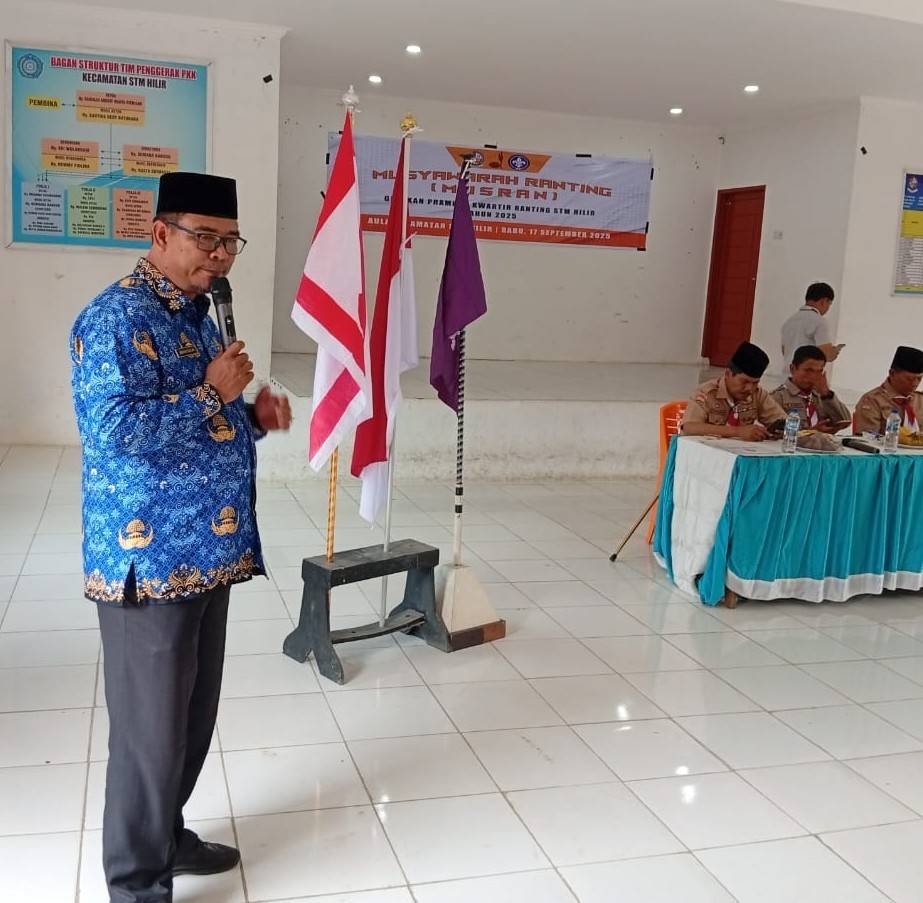 Kepala KUA Pimpin Doa di Musyawarah Ranting Pramuka Kecamatan STM Hilir Tahun 2025