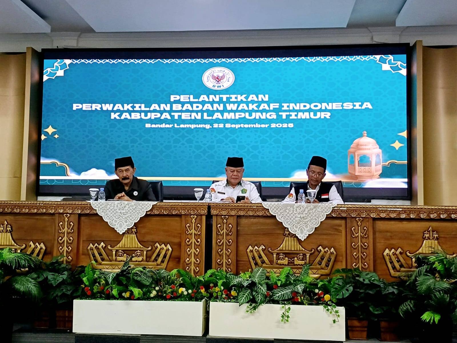 Kusaeni Wakili Kemenag Lampung Timur di Pengukuhan BWI, Wakaf Siap Jadi Pilar Ekonomi Umat