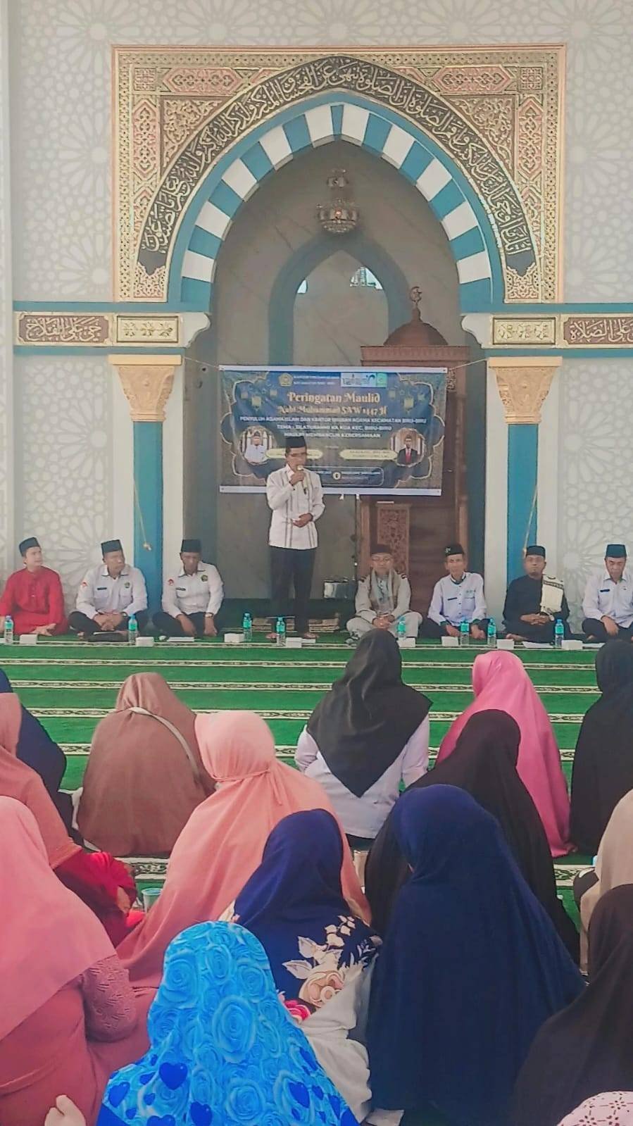 Ka. KUA Biru-Biru Perkenalkan Diri di Peringatan Maulid Nabi Muhammad