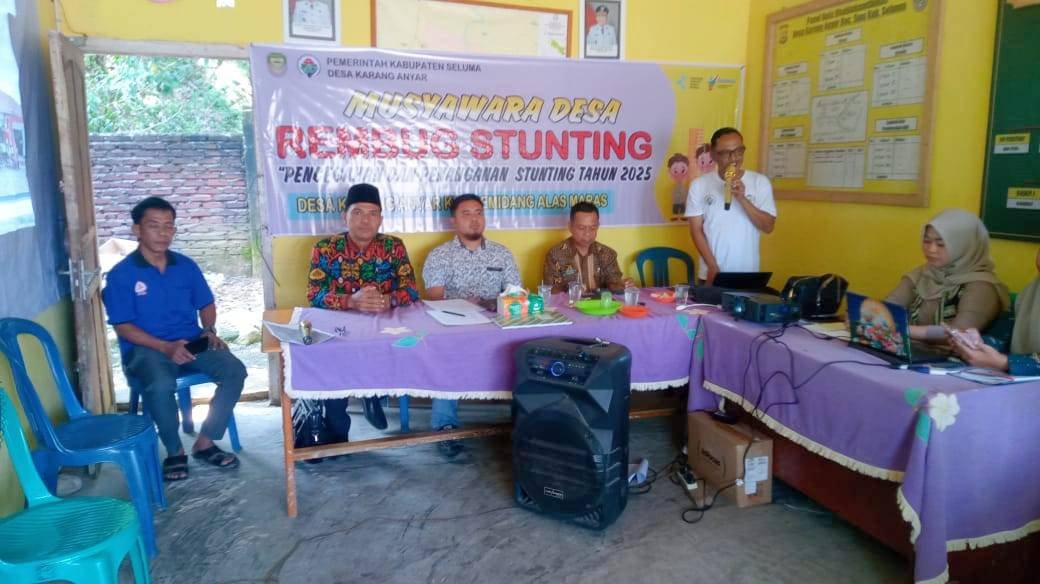 Kepala KUA Semidang Alas Maras Hadiri Kegiatan Rembuk Stunting Di Desa Karang Anyar 