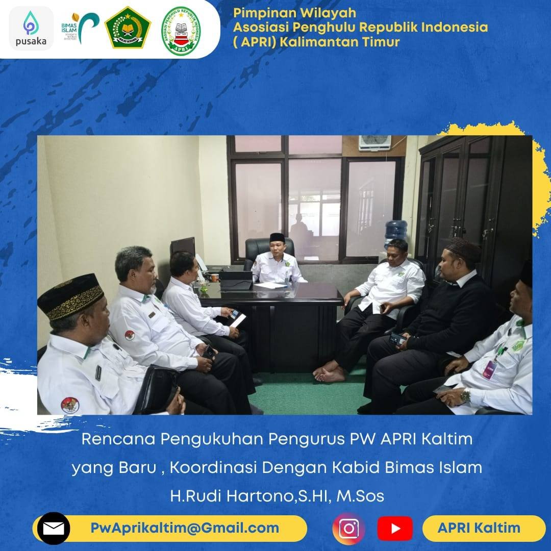 Rencana Pengukuhan Pengurus PW APRI Kaltim yang  Baru, Dibahas Bersama Kabid Bimas Islam Kemenag Provinsi Kaltim