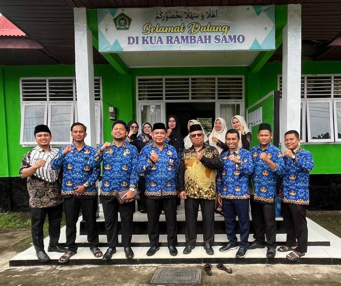 KUA Rambah Samo Terima Kunjungan Supervisi dari Kasi Bimas Islam Kemenag Rohul