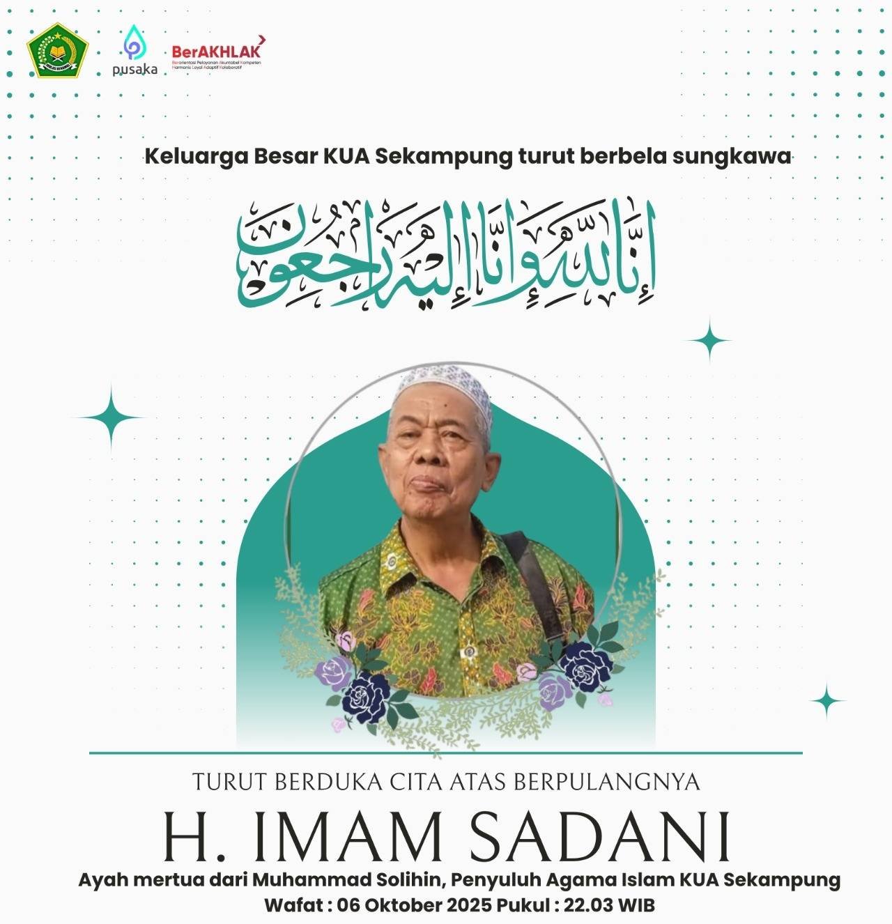 PC APRI Lampung Timur Sampaikan Duka Mendalam atas Wafatnya Mertua Penyuluh KUA Sekampung