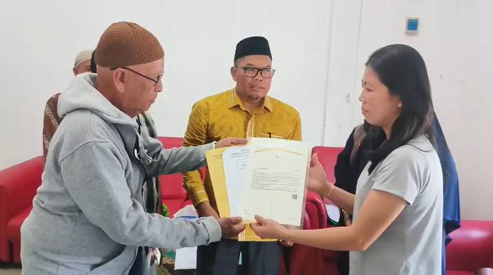 Kepala KUA Pantai Cermin Saksi Pelaksanaan Ikrar Tanah Wakaf,  Wujud Kepedulian untuk Masyarakat