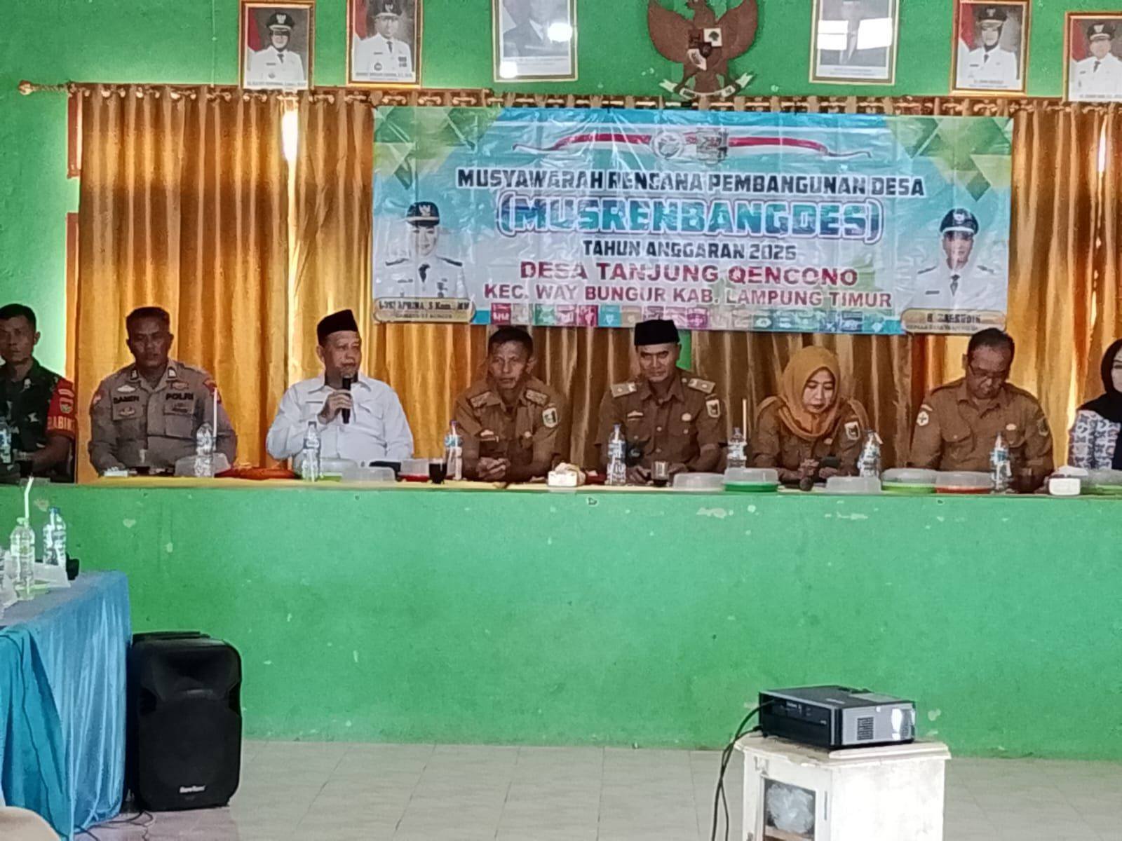 KUA Way Bungur Dorong Legalitas Nikah, Sertifikasi Halal, dan Pengamanan Aset Wakaf di Musrenbangdes Tanjung Qencono