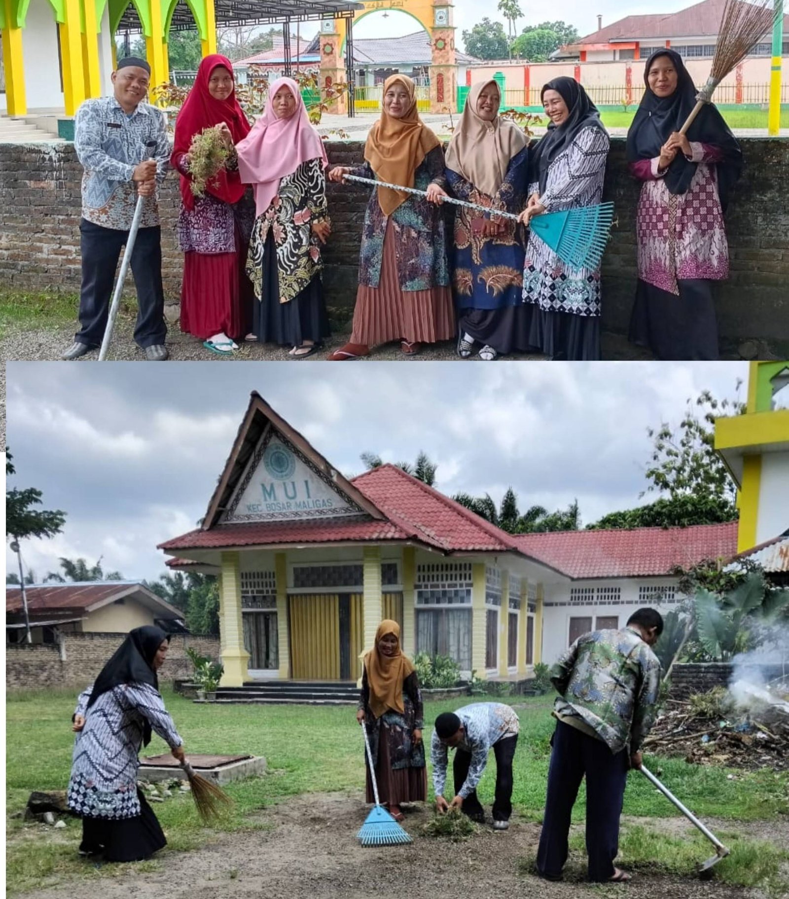 Wujudkan Lingkungan Sehat, KUA Bosar Maligas Laksanakan Kegiatan Bersih-Bersih