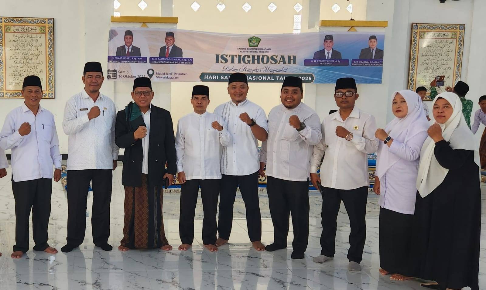 KUA STM Hilir Hadiri Istighosah Menyambut Hari Santri Nasional di Pesantren Mawaridusalam