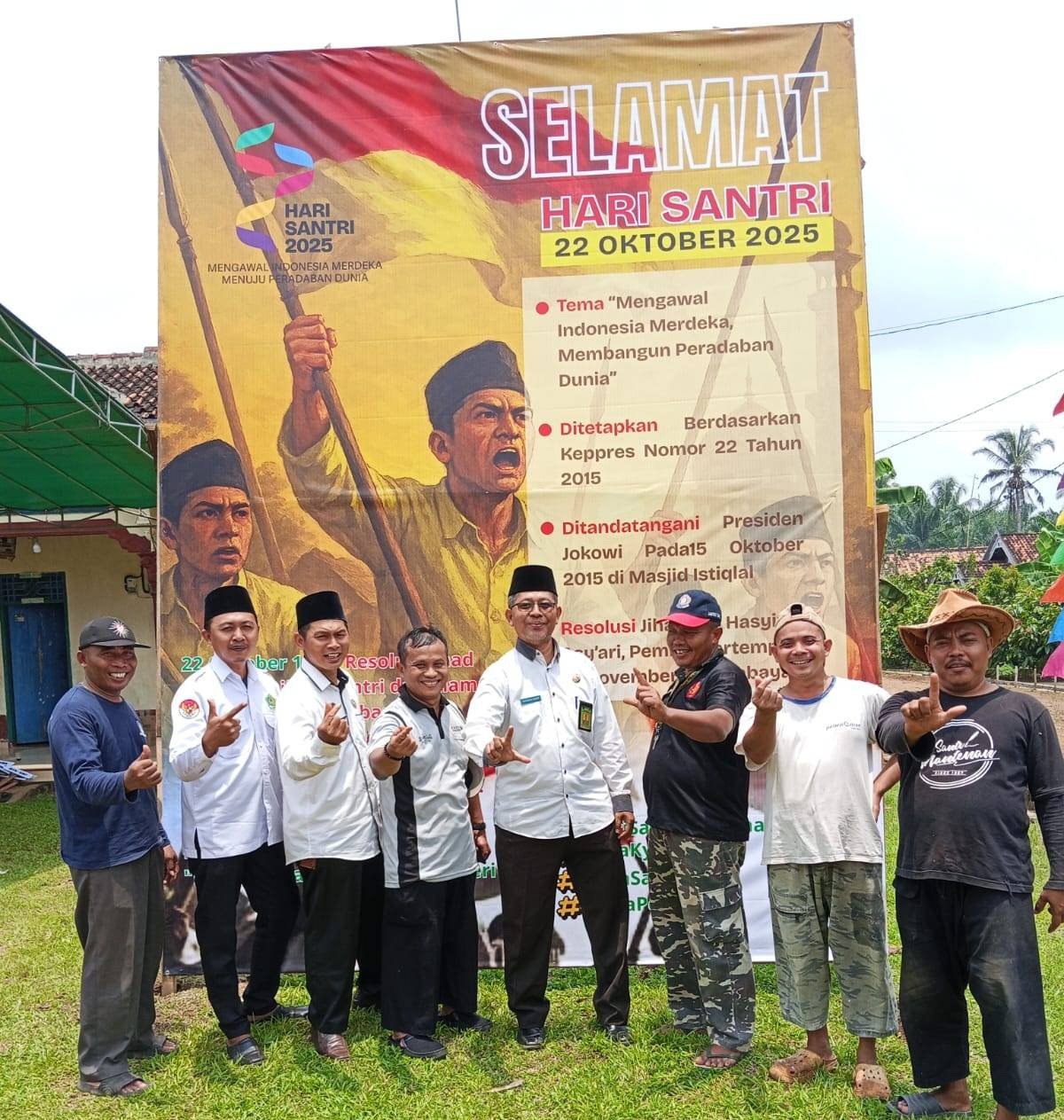 Kepala KUA Marga Tiga Pantau Langsung Gladi Resik Upacara Hari Santri Nasional 2025