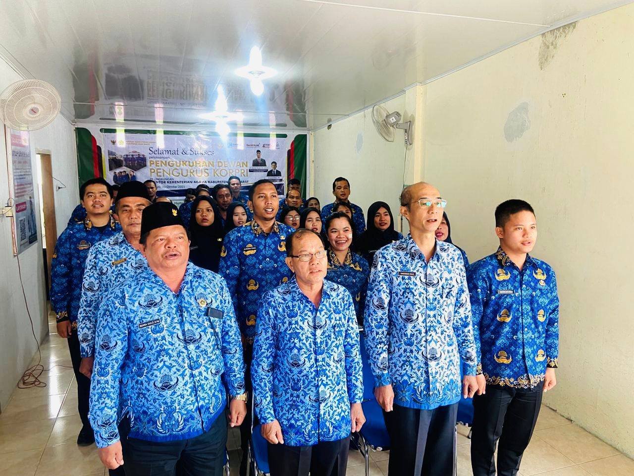 Plt Ka. KUA Lolofitu Moi Hadiri Pengukuhan Dewan Pengurus Korpri Lingkup Kemenag Kabupaten Nias Barat