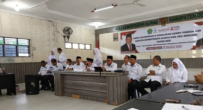 Ka. KUA Pancur Batu Ikuti Rapat Koordinasi dan Sosialisasi Monitoring dan Evaluasi