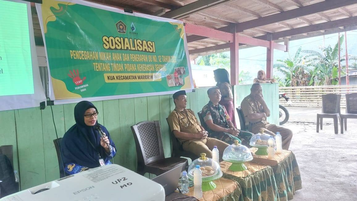 KUA Marioriwawo Gelar Sosialisasi UU Tindak Pidana Kekerasan Seksual untuk Cegah Perkawinan Anak