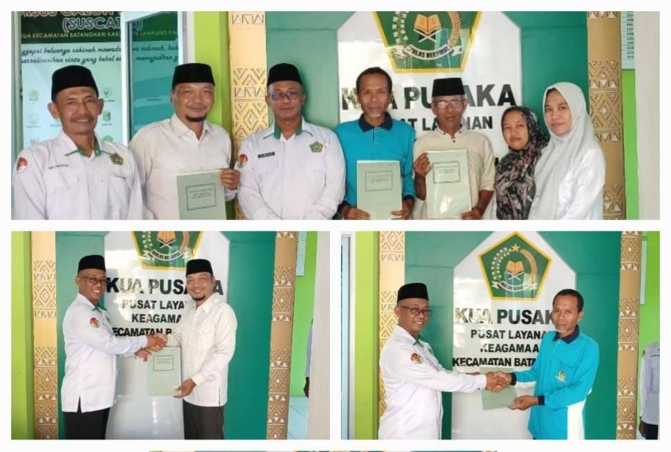 KUA Batanghari Serahkan Tiga e-AIW, Dorong Layanan Wakaf Digital yang Akuntabel