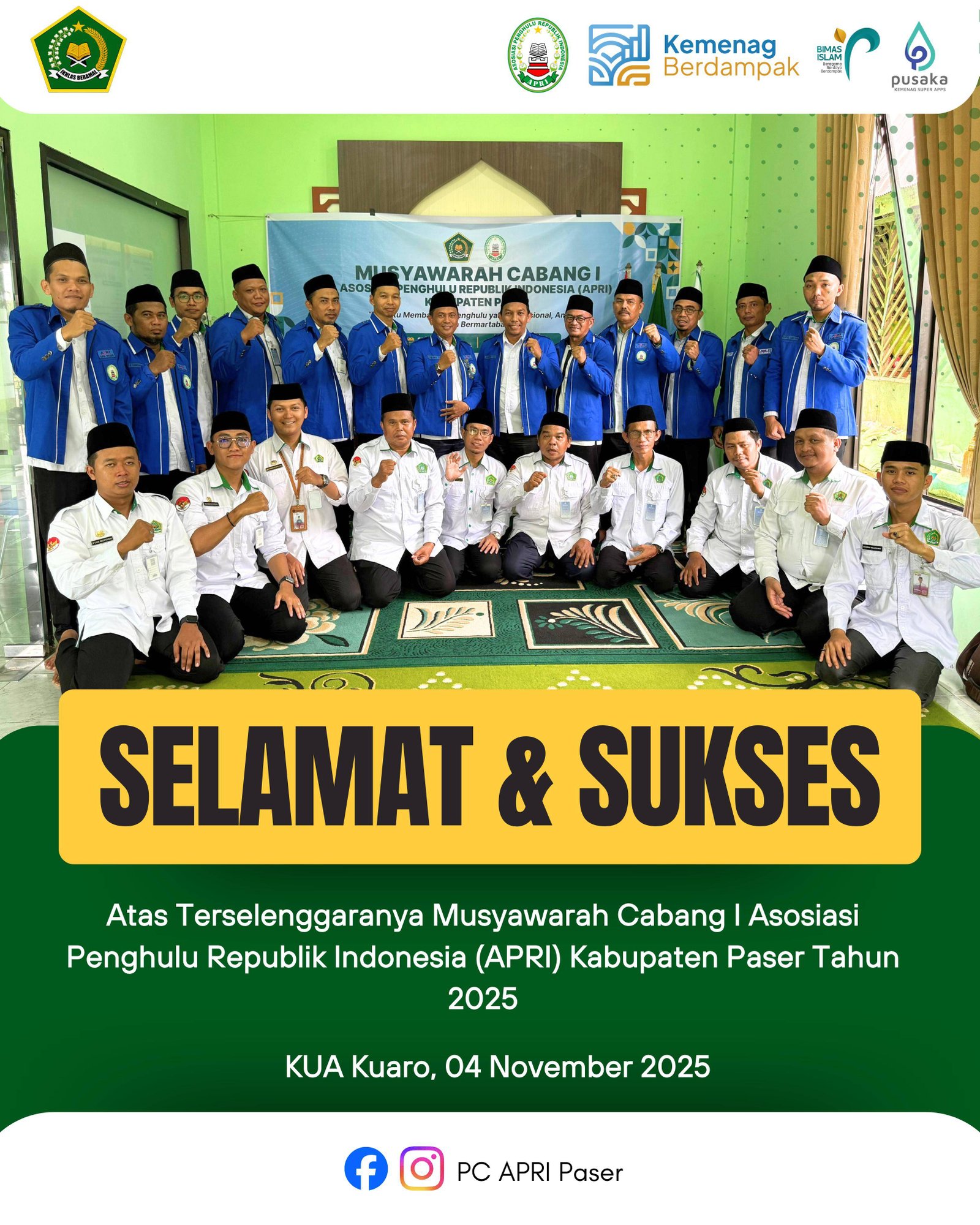 Musyawarah Cabang I APRI Paser 2025: Bersatu Membangun Penghulu yang Profesional, Amanah dan Bermartabat