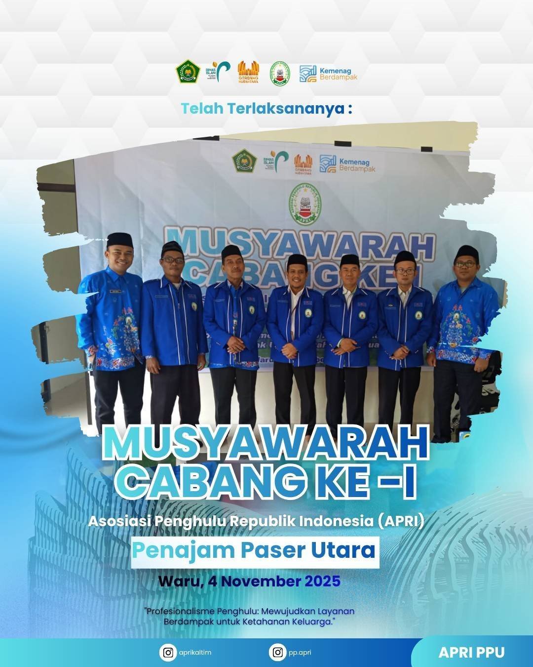 Musyawarah Cabang ke-1 APRI Penajam Paser Utara: Wujudkan Profesionalisme Penghulu dan Kuatkan Sendi Organisasi
