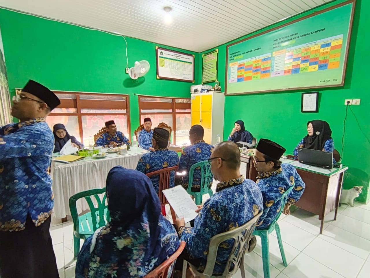 KUA BUMI WARAS SAMBUT MONEV SEKSI BIMAS ISLAM KEMENAG KOTA BANDARLAMPUNG 