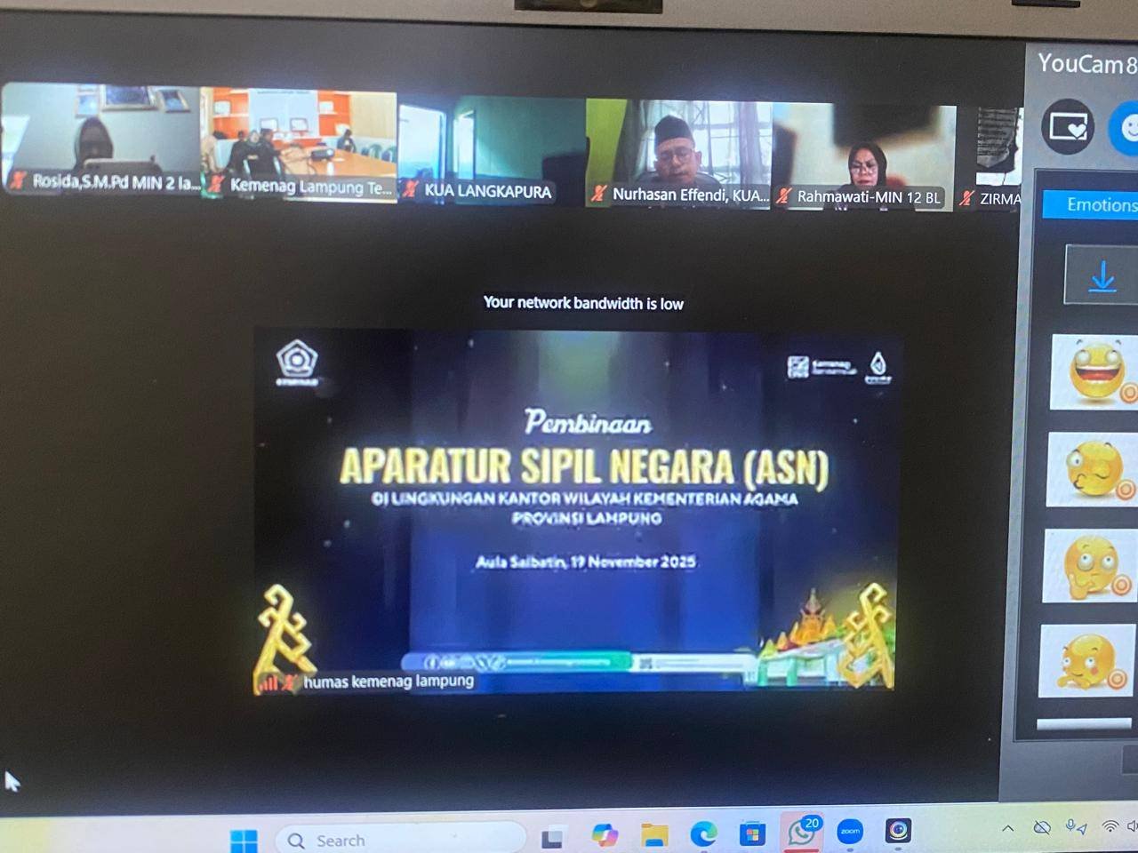 Kepala KUA Sekampung Udik Ikuti Penyambutan Kakanwil dan Pembinaan ASN Kemenag Lampung