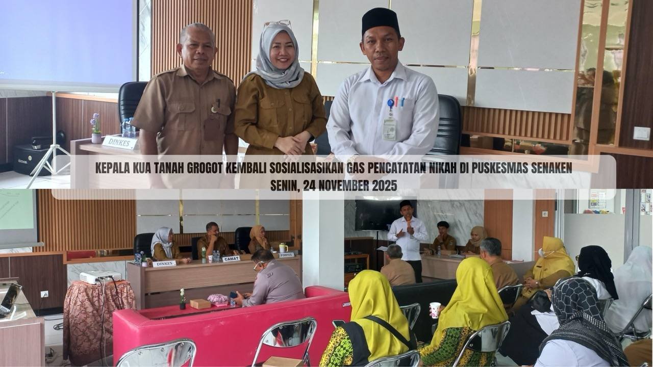 Kepala KUA Tanah Grogot Kembali Sosialisasikan GAS Pencatatan Nikah di Puskesmas Senaken