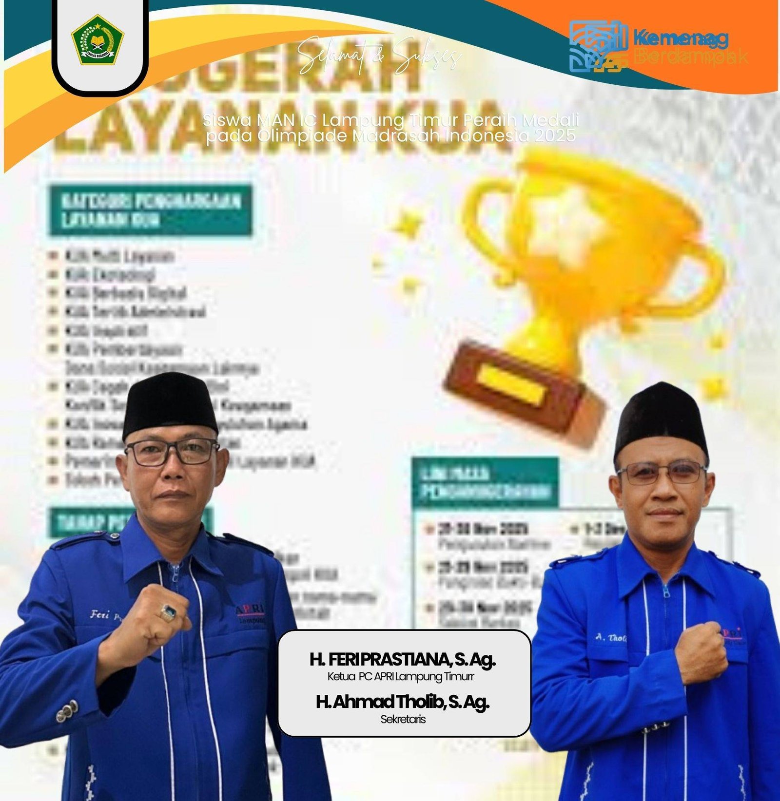 PC APRI Lampung Timur Dukung Dua KUA Berprestasi