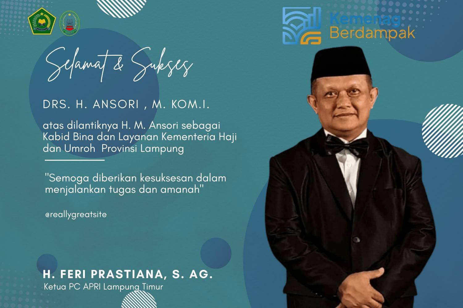 PC APRI Lampung Timur Sambut Kabid Bina dan Pelayanan  Kanwil Haji Baru