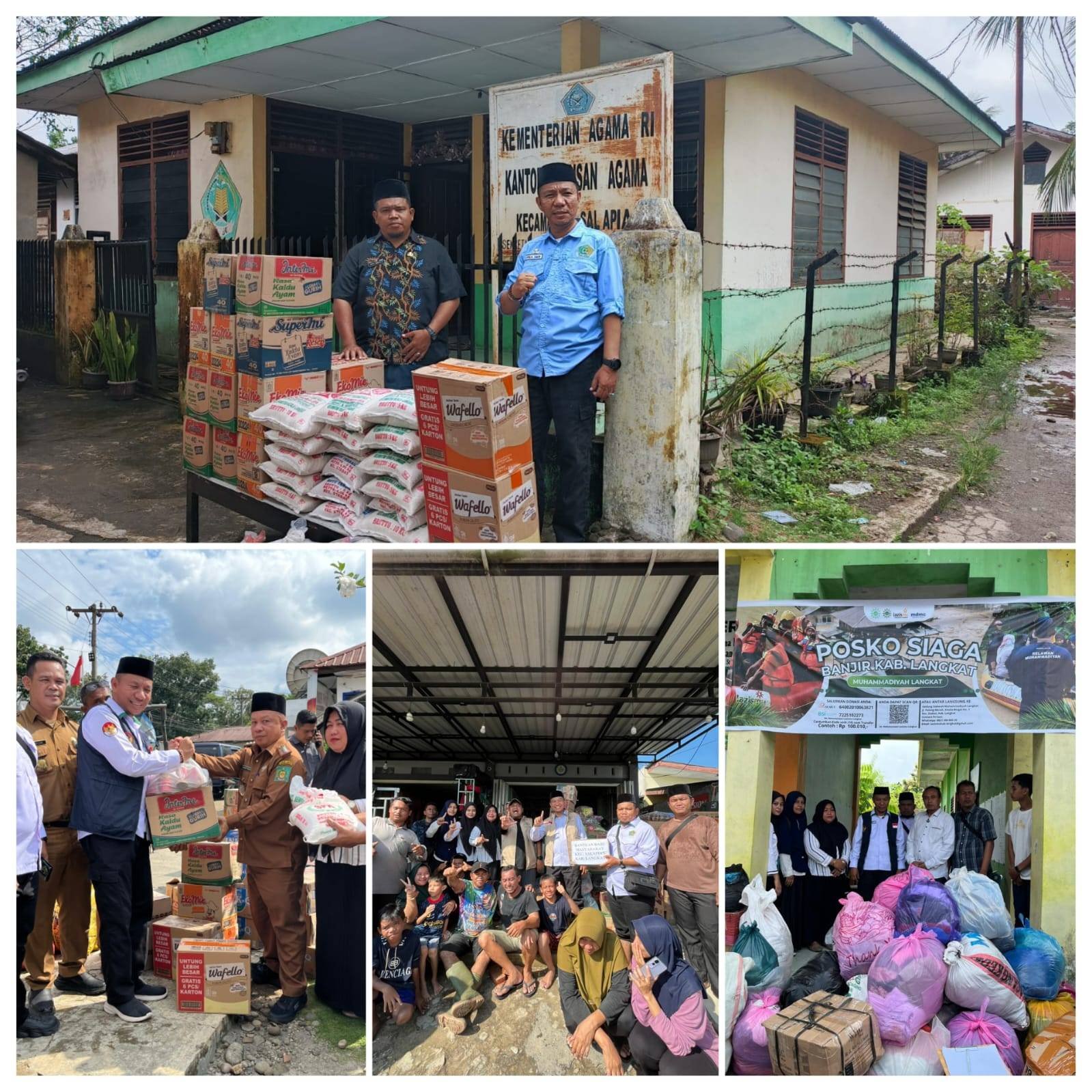 KUA Salapian Jadi Posko Salapian Peduli Korban Banjir Langkat