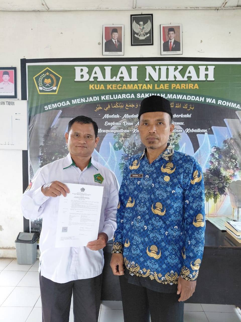 Penguatan SDM Aparatur Negara: PPPK Paruh Waktu Kemenag Dairi Lapor Diri di KUA Lae Parira