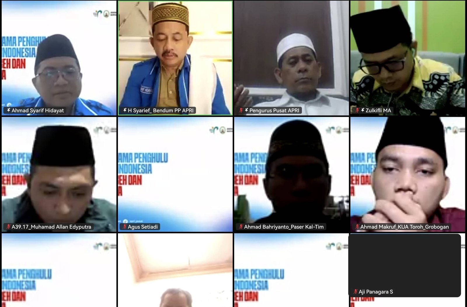 Penghulu Bandar Khalifah Mengikuti Doa Bersama Penghulu Seluruh Indonesia untuk Aceh dan Sumatera