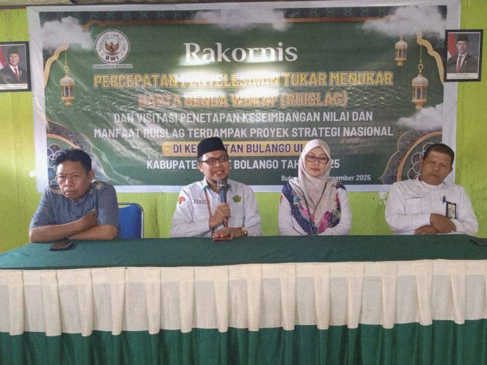 Kepala KUA Kec. Kota Tengah dan Pengurus BWI Provinsi Gorontalo Hadiri Rakornis Percepatan Penyelesaian Ruislag Wakaf Terdampak Proyek Waduk