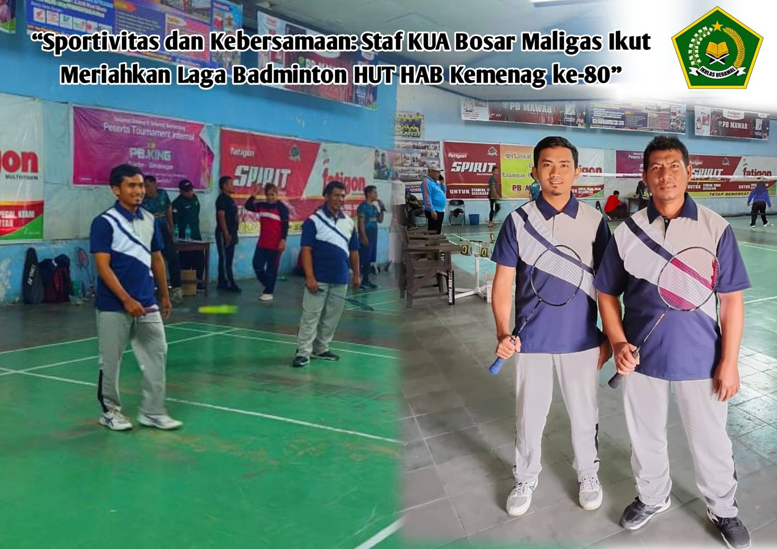 Sportivitas dan Kebersamaan: KUA Bosar Maligas Ikut Meriahkan Laga Badminton HUT HAB Kemenag ke-80