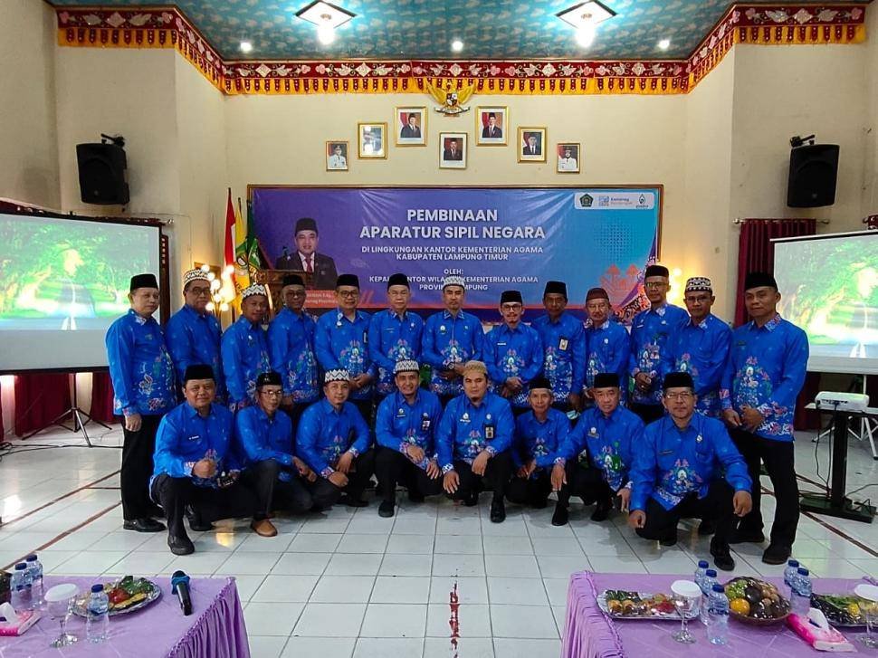 Kepala KUA Marga Tiga Hadiri Kunjungan Kerja dan Pembinaan ASN 