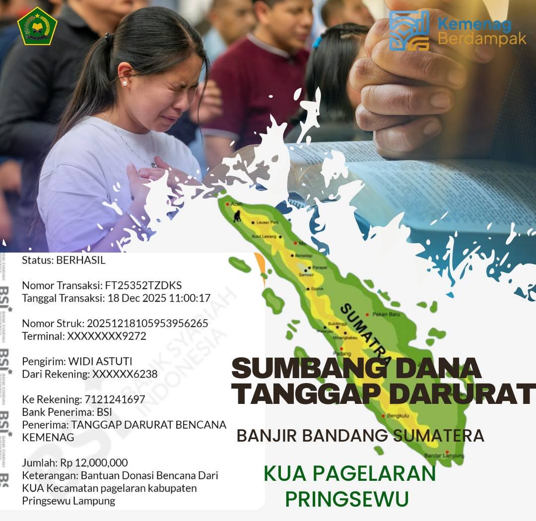KUA Pagelaran Himpun Dana Peduli Bencana Sumatra