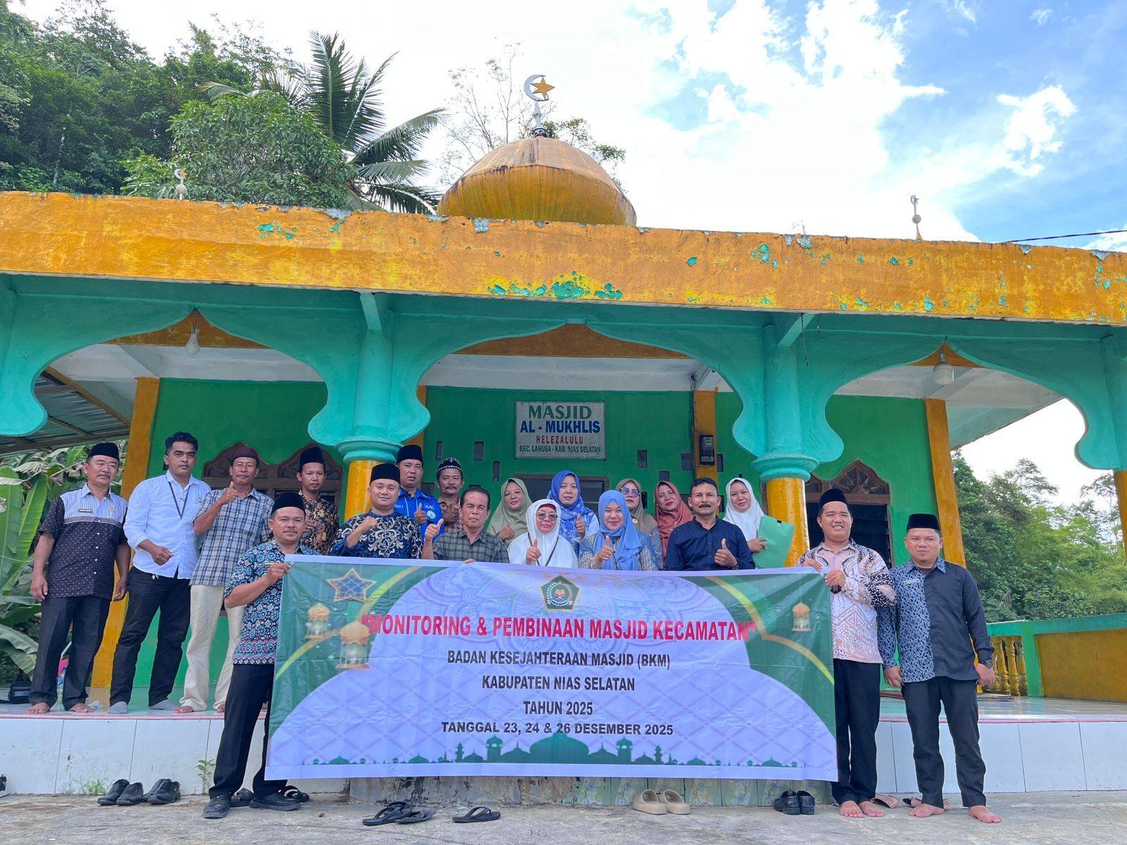 KUA Lahusa Dampingi Kemenag Nias Selatan Monev BKM Masjid Al-Mukhlis Lahusa
