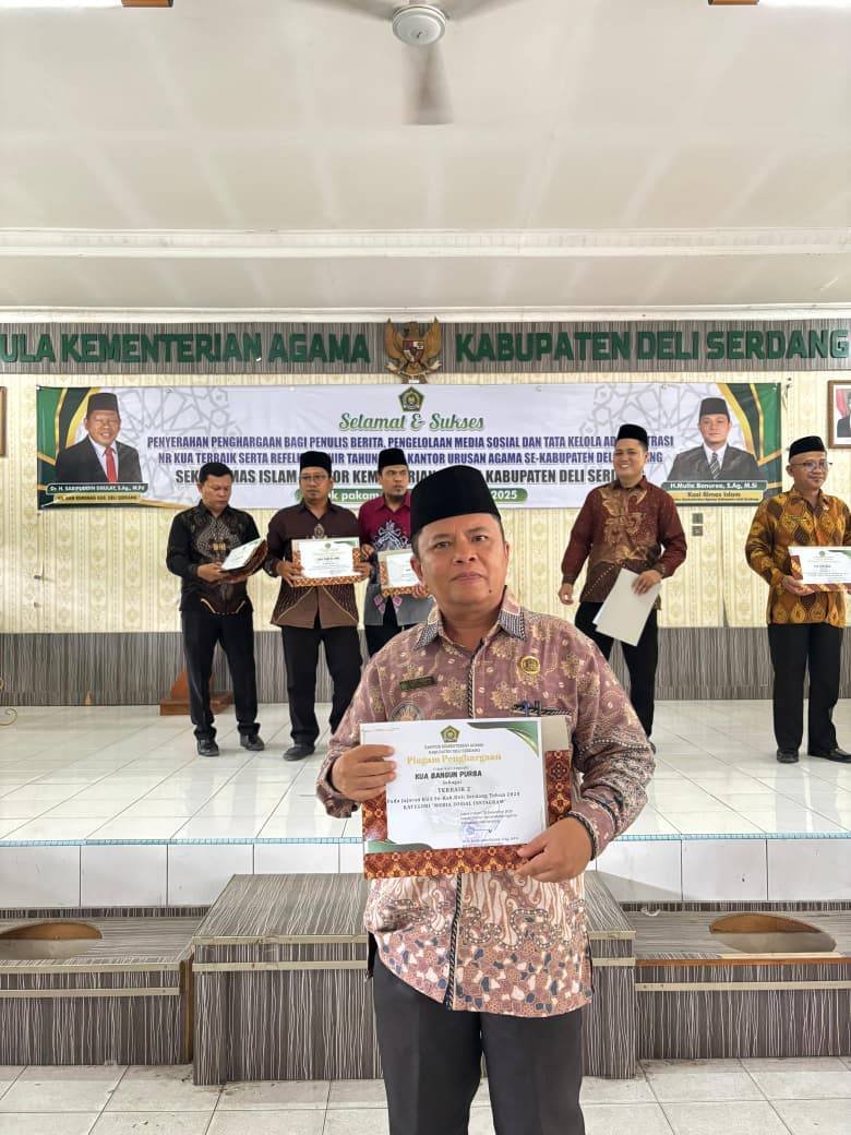 KUA Bangun Purba Raih Penghargaan Terbaik II Media Sosial Instagram pada Penutupan Tahun 2025