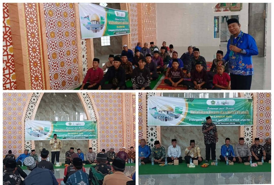 Kepala KUA Salapian Narasumber Pembinaan BKM dan Pelatihan Imam Bilal Taraweh