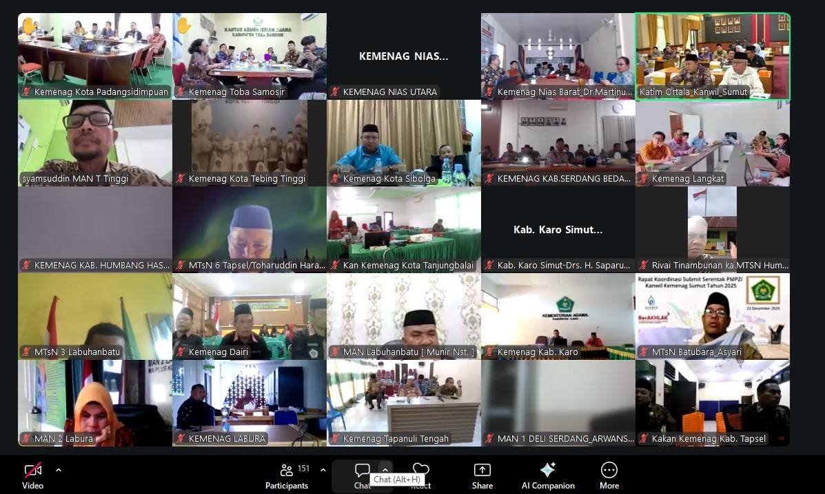 Ka. KUA Tuhemberua Ikuti Rakor Virtual Kanwil Kemenag Sumut: Perkuat Komitmen Program Prioritas 2026