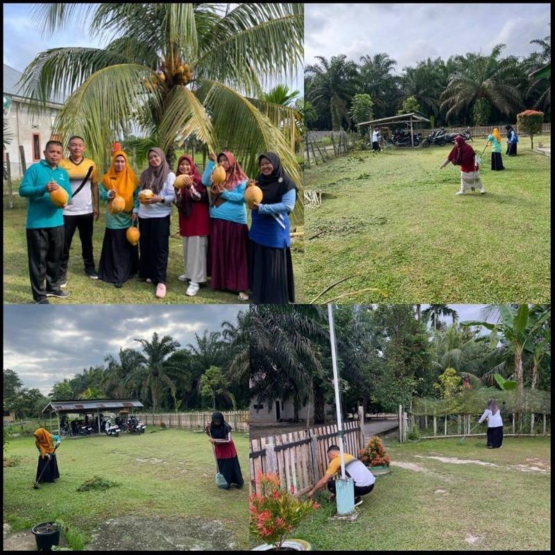 Kompak! KUA Logas Tanah Darat Percantik Kantor Lewat Gotong Royong dan Nikmati Hasil Ekoteologi