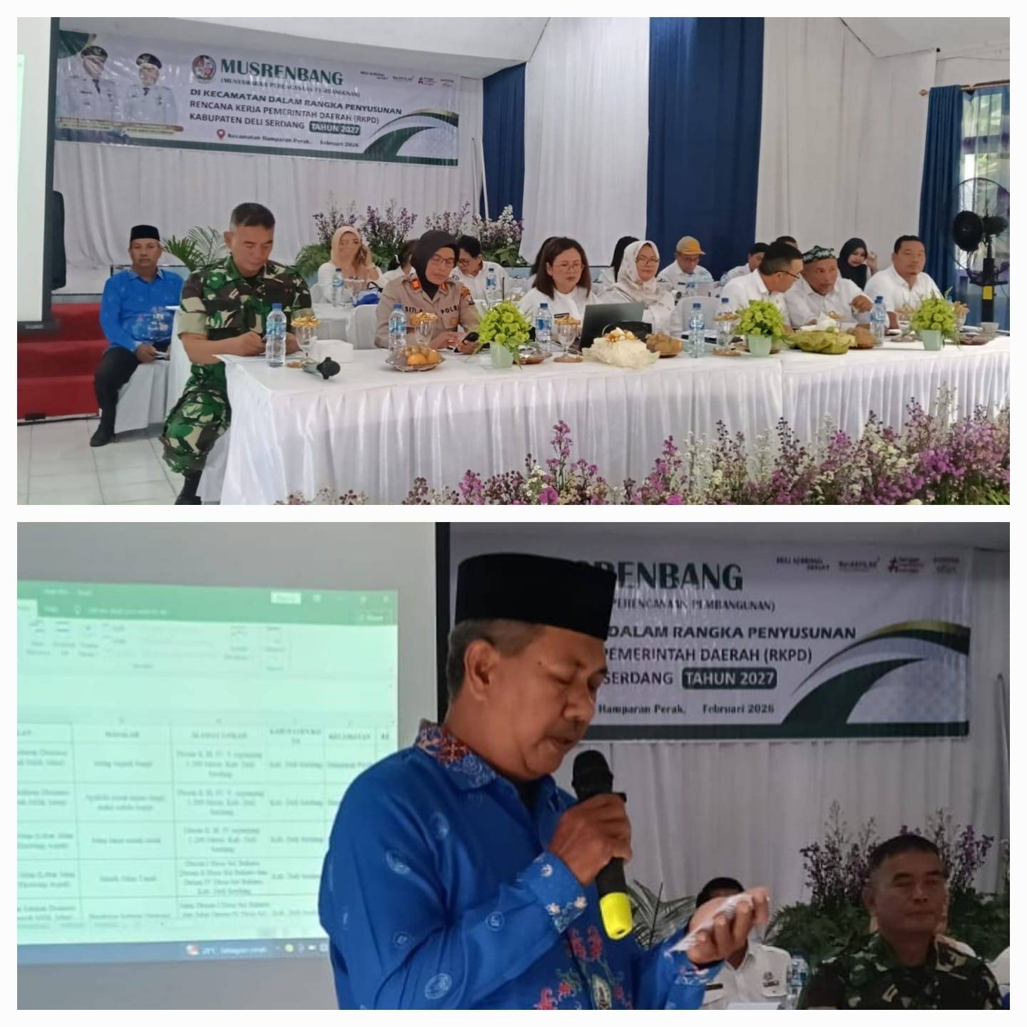 Penghulu KUA Hamparan Perak Pimpin Doa Kegiatan Musrenbang Kecamatan