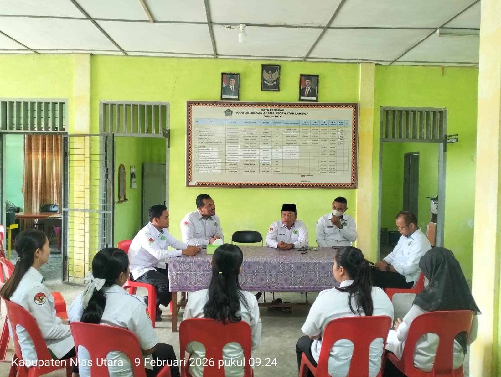 KUA Lahewa Sambut Tim Monitoring E-Kinerja Kemenag Nias Utara