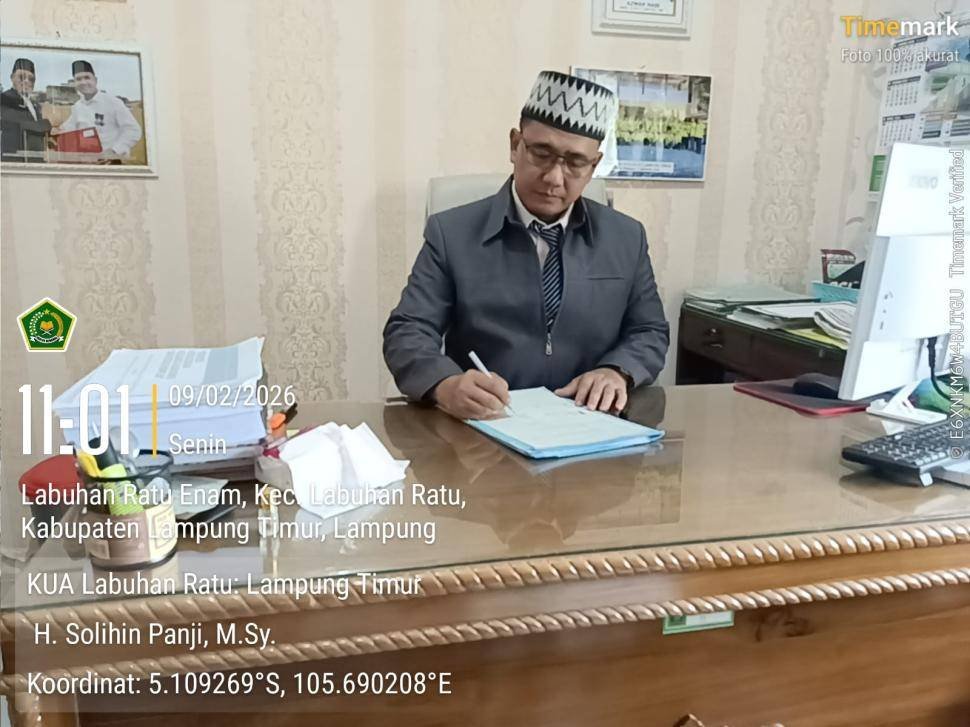 KUA Labuhan Ratu Teken e-AIW Wakaf Masjid Al-Ikhlas