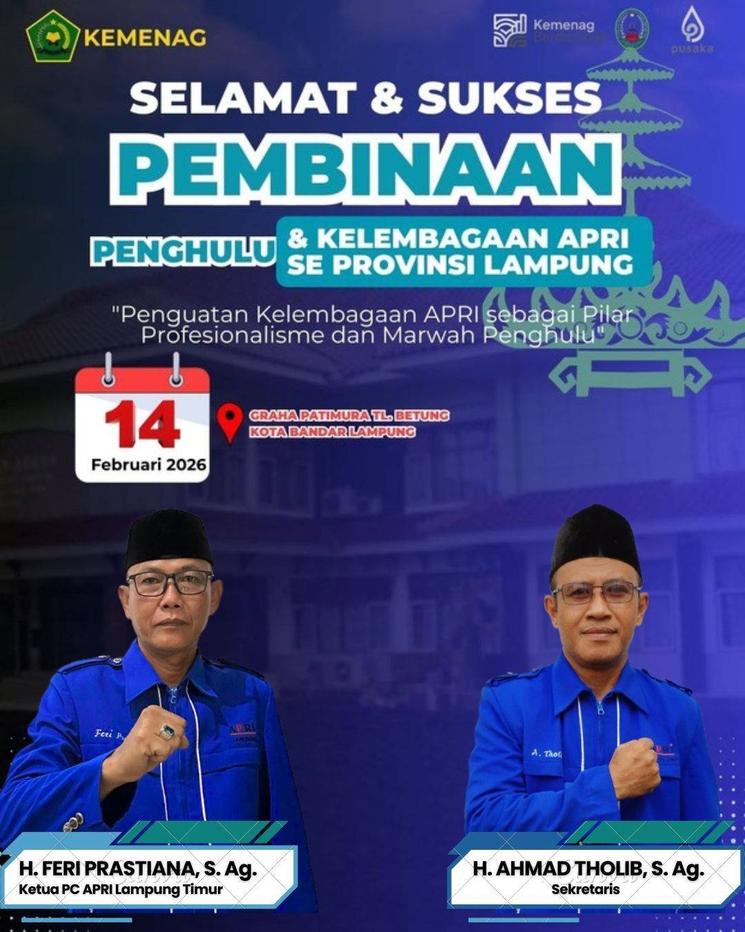 PC APRI Lampung Timur Dukung Penuh Pembinaan Penghulu dan Penguatan Kelembagaan APRI se-Provinsi Lampung