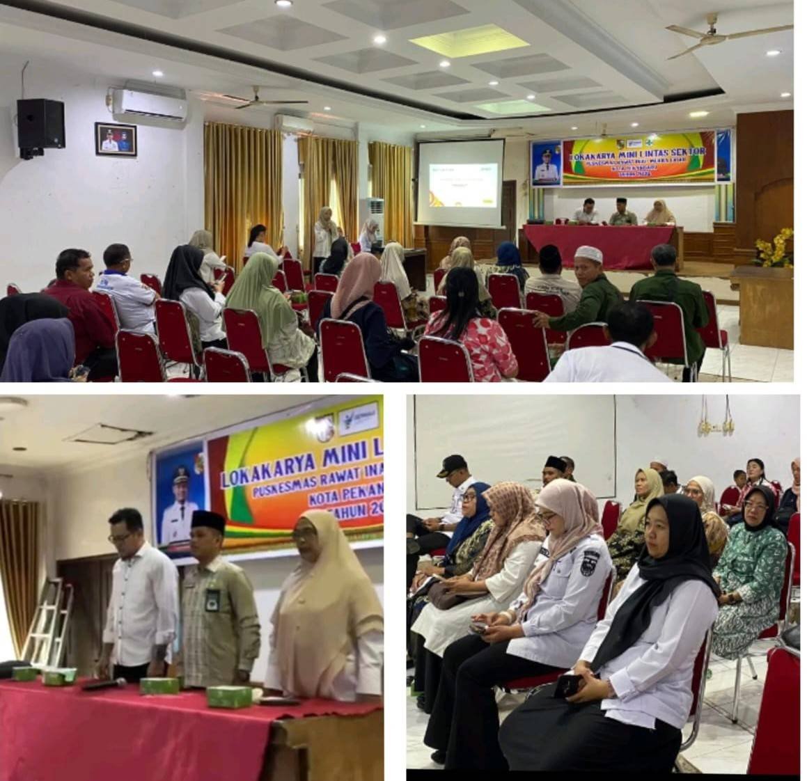 Bangun Kolaborasi Lintas Sektoral Ka KUA Rumbai Barat bersama Camat dan Puskesmas Muara Fajar mengikuti Lokmin Lintas Sektoral. 