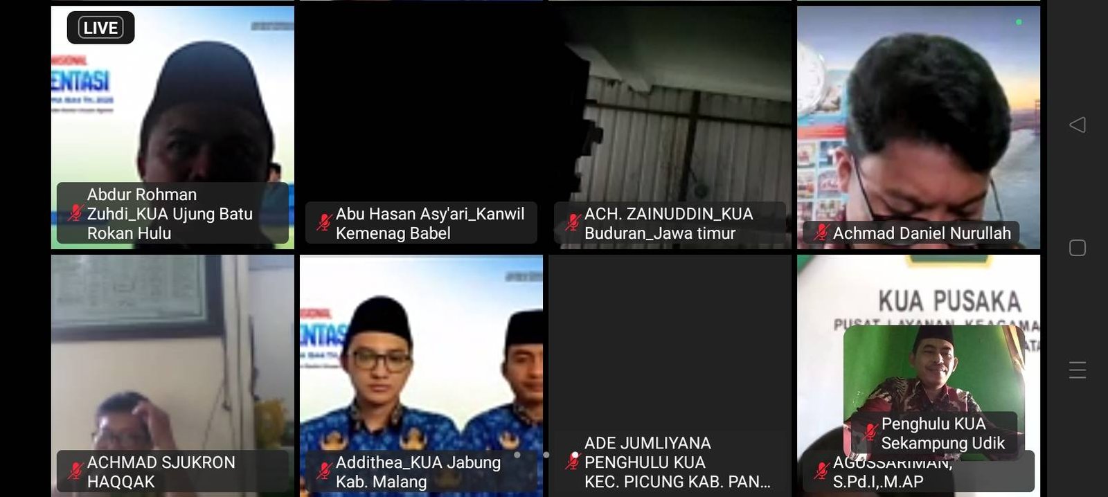 Penghulu KUA Sekampung Udik Ikuti Webinar Nasional