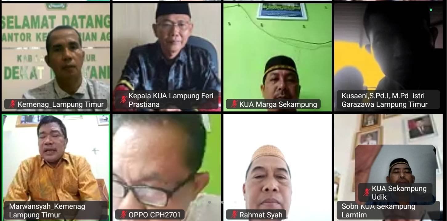 Kepala KUA Sekampung Udik Ikuti Rapat Gerakan Bersih Masjid Secara Virtual