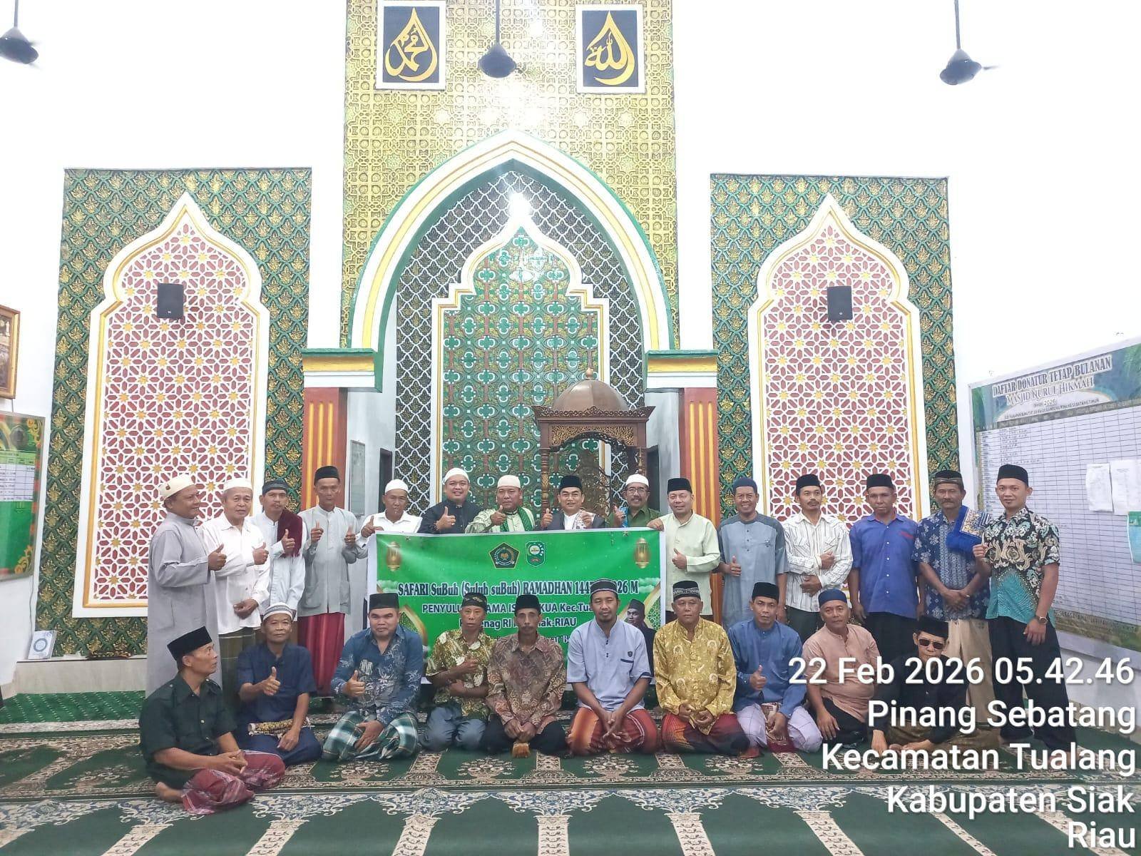 Ka.KUA Tualang, Forum Pengurus Masjid/Mushalla PSTB dan Anggota DPRD, Gelar Safari “SuBuh” Ramadhan