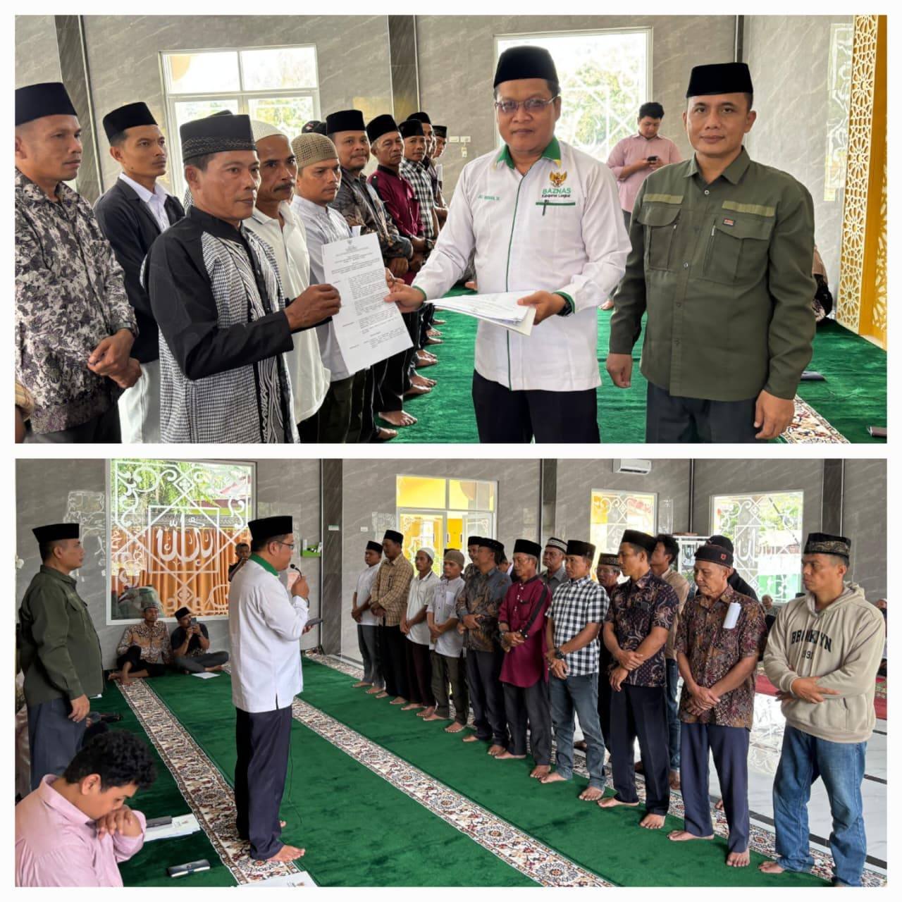 Dampingi Wakil Ketua III Baznas Kabupaten Langkat, Ka. KUA Sei Bingai Turut Serahkan SK UPZ dan Beri Bimbingan Zakat Fitrah