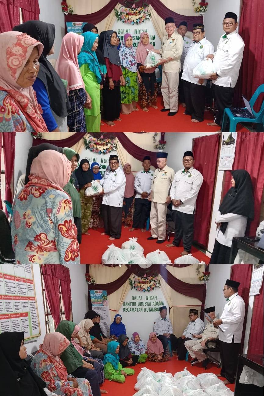 KUA Bersama Baznas Langkat Salurkan Sembako untuk Masyarakat Kecamatan Kutambaru