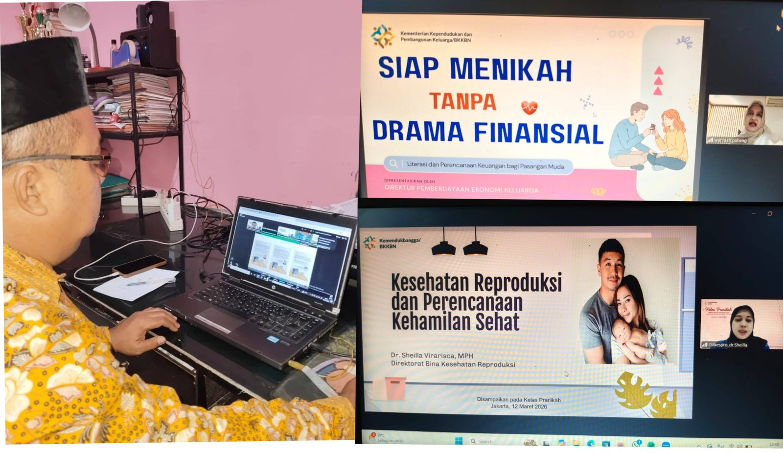 Tingkatkan Pembinaan Catin, Ka. KUA Bosar Maligas Ikuti Webinar Kelas Pernikahan oleh BKKBN
