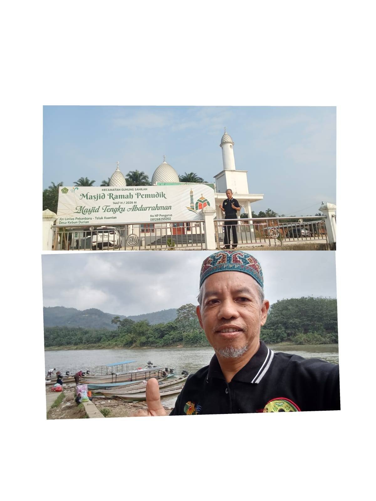 Sembari Nikmati Keindahan Alam, Penghulu KUA Payung Sekaki Juga Pantau Spanduk “Masjid Ramah Pemudik”