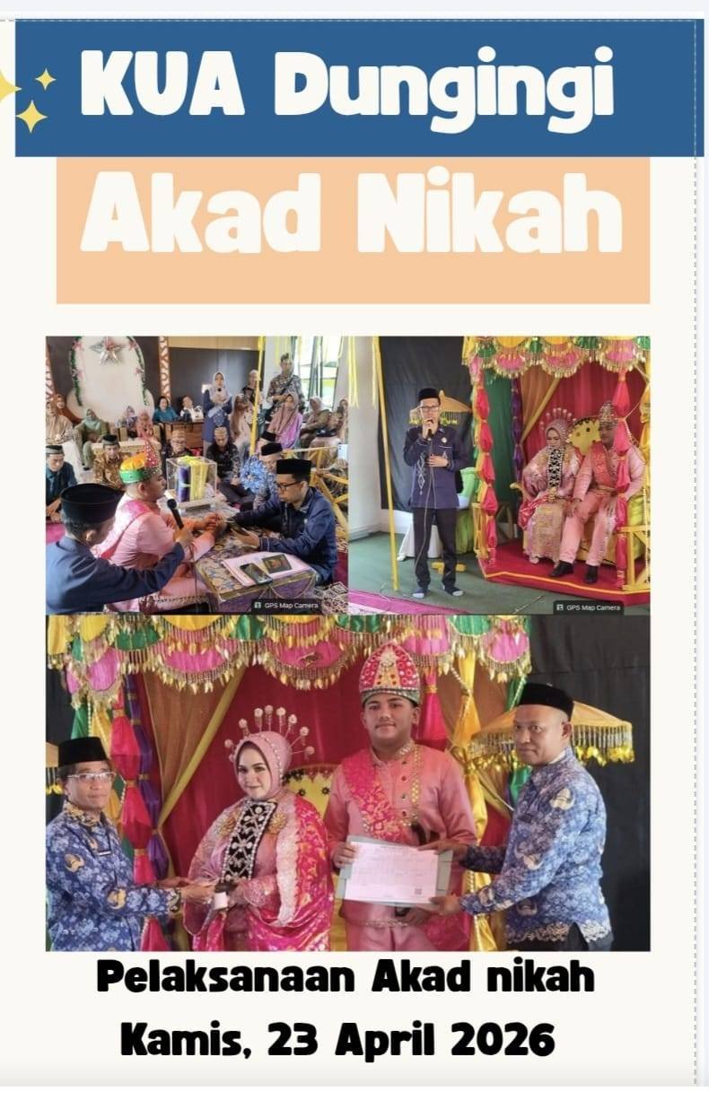 Sinergi Kemenag -Dukcapil : Akad Nikah di KUA Kecamatan Dungingi, Pengantin Langsung Kantongi KTP dan KK Baru